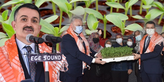 PAKDEMİRLİ, İZMİR’DE ÜRETİCİLERE YERLİ FİDE VE TOHUM DAĞITTI