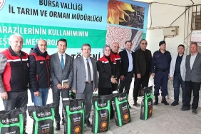 Bursa’da üreticilere dağıtılan ayçiçeği tohumları